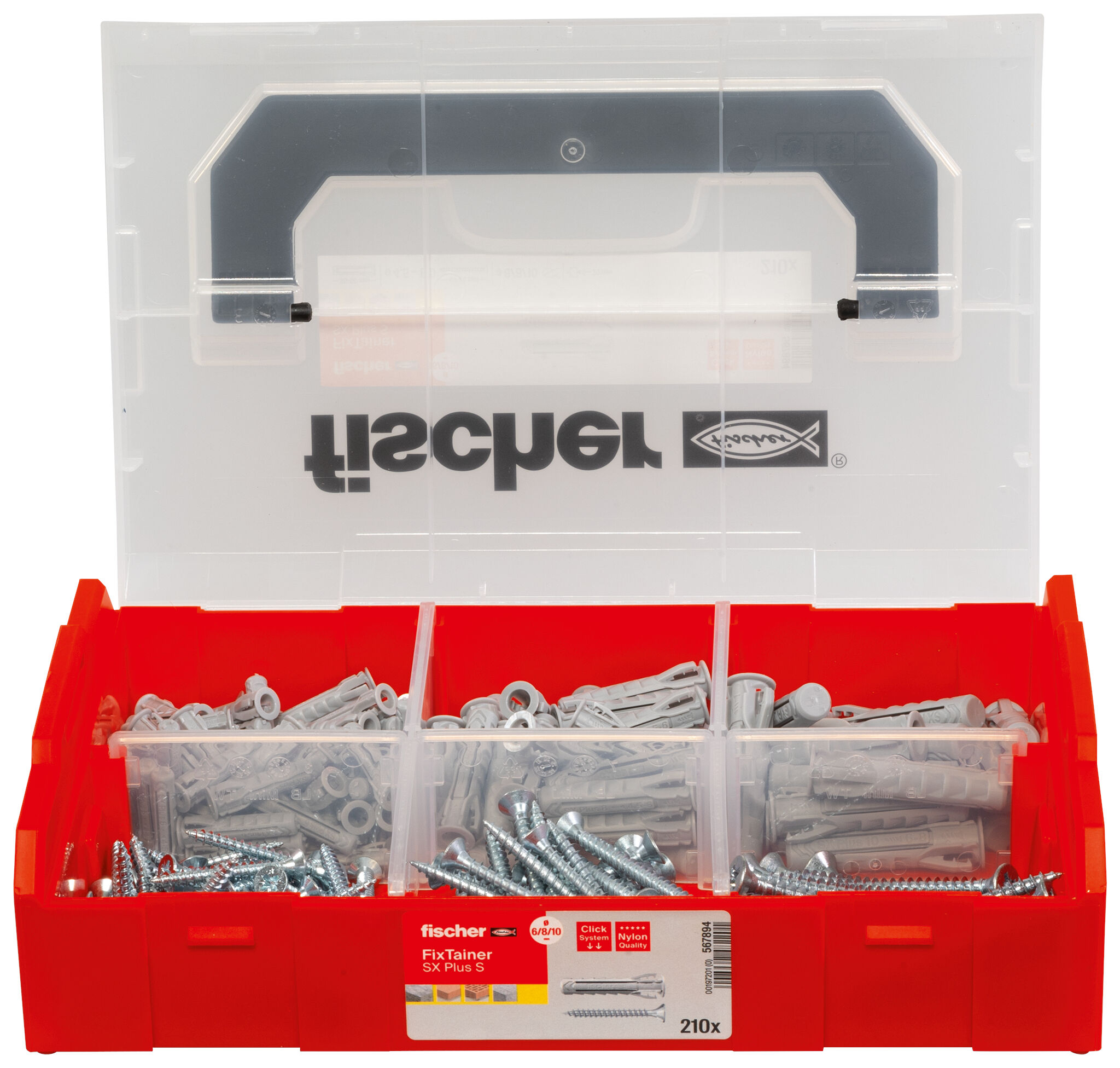 fischer FixTainer - Expansion plug SX Plus 6,8,10 S with screws